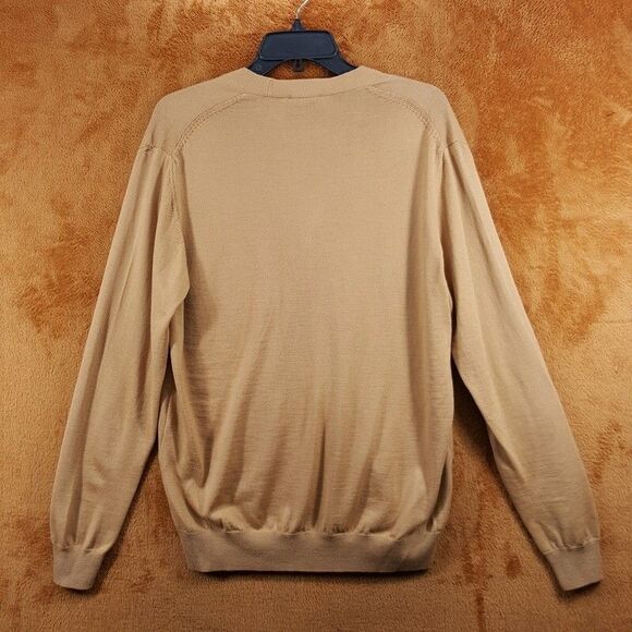 JOSHUA SANDERS Sweater Mens Large Tan PIXEL Cardigan Smiley Face 100% Wool $399 - Picture 5 of 9